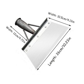 Multi-Functional Outdoor Garden Cleaning Shovel Multifunctional Carbon Steel Shove for Landscaping Weeding Planting Scraper Farm Snow Removal Tool Ice Sidewalk Tools Gardening Pelle Floor(27cm)
