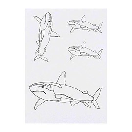 Azeeda 4 x 'Schwimmen Hai' Temporäre Tattoos - Wasserfest, Hautfreundlich & Ungiftig · Transfers in Verschiedenen Größen (TO00005535)