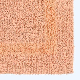 HOMESCAPES Bath Mat, Luxury 1600gsm Extra Soft 100% Cotton, Reversible Bathroom Mats Non-Slip, Washable, Super Absorbent, Quick-Dry, Peach Bathroom Rug, 50 x 80 cm