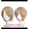 CaseEden 6008 Premium Cosplay Wig, Smooth, Short Hair, Light Brown,