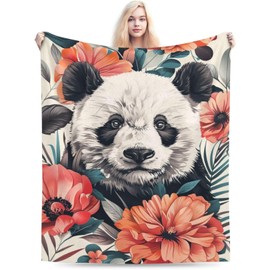 Panda Blanket Panda Fleece Throw Blanket Super Soft Warm Cozy Fuzzy Plush Blanket Gifts for Girls Boys Kids Room Decor 40"X50"