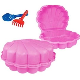 24 Sandpit Sand Shell Water Shell Paddling Pool Pink 2-Piece Coverable