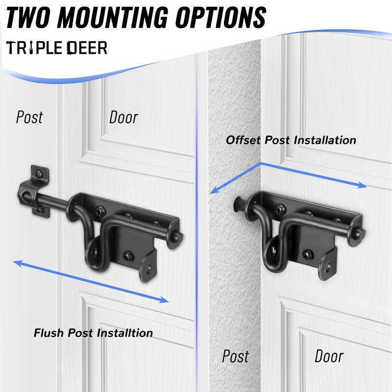 TRIPLE DEER Heavy Duty Slide Bolt Gate Latch, Sliding Bolt