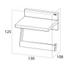Tiger Safira Toilet Roll Holder with Shelf, Stainless Steel, Chrome,