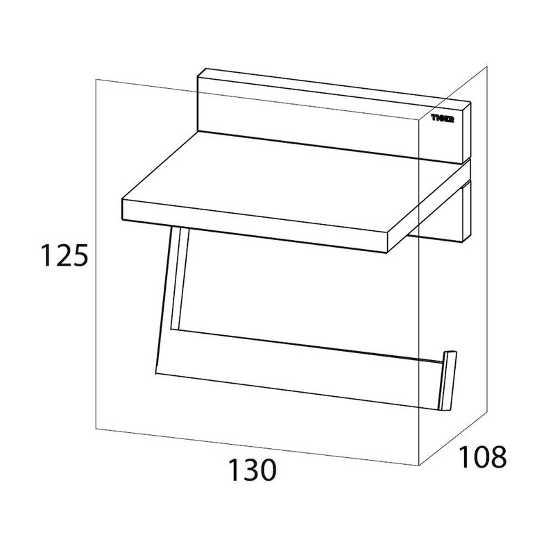 Tiger Safira Toilet Roll Holder with Shelf, Stainless Steel, Chrome,