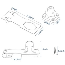 Alise Keyed Hasp Lock,3 Inch Safety Packlock Clasp Hasp Lock Latch with Lock,Door Hinge Lock with Keys Keyed Locking Hasp for Cabinets Closets Doors,Red Bronze