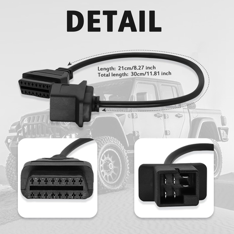AMHTDOL OBD1 to OBD2 Adapter Fit for Chrysler 6pin to