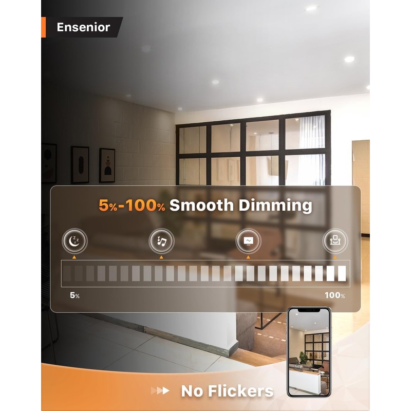 Ensenior 24 Pack 6 Inch LED Recessed Ceiling Light, Dimmable,