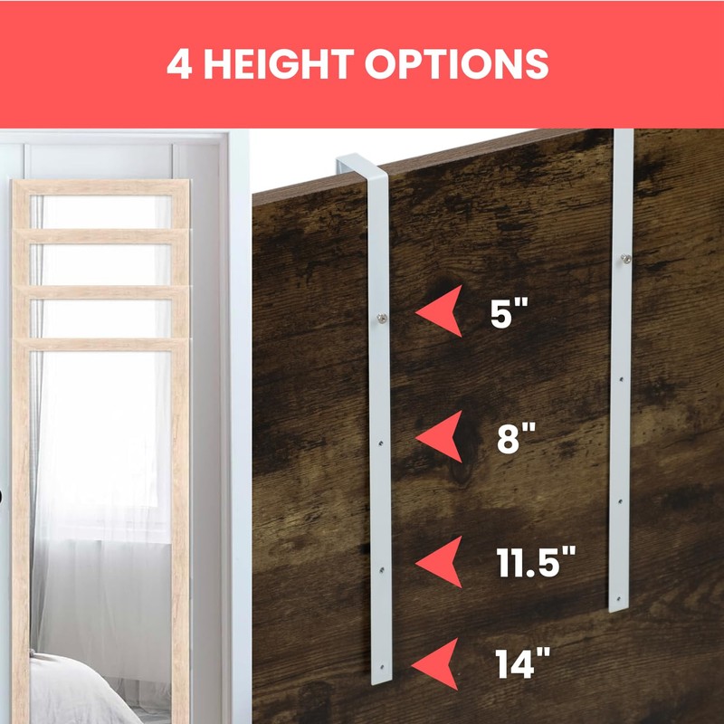 Over-The-Door Hooks (Heavy Duty) Metal for Thick Doors | Adjustable