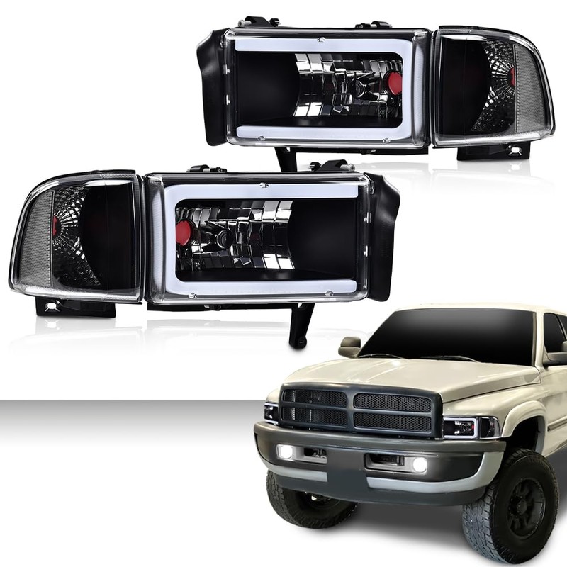 G-PLUS LED Light Strip Headlights w/o Bulbs Compatible with Dodge