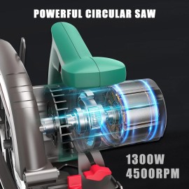 HYCHIKA Sierra Circular HYCHIKA 1300W 4500RPM 185mm Mini Sierra Circular