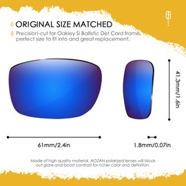 AOZAN ANSI Z87.1 Polarized Replacement Lenses For Oakley Si Ballistic Det Cord Sunglasses - Capri Blue