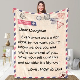 UFOORO Gifts from Mom and Dad, Throw Blanket Daughter Gifts from Mom and Dad, Birthday for Daughter Adult, Mothers Day to My Daughters Blanket from Parents for Sofa Couch Bed 55"x70"