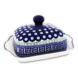 Bunzlauer Keramik Butterdose Butterglocke Butterbehälter rechteckig für 250g (1 Stück Butter) 20x10,5x10,5 cm verschiedene Muster (Dekor 923, 250 g)