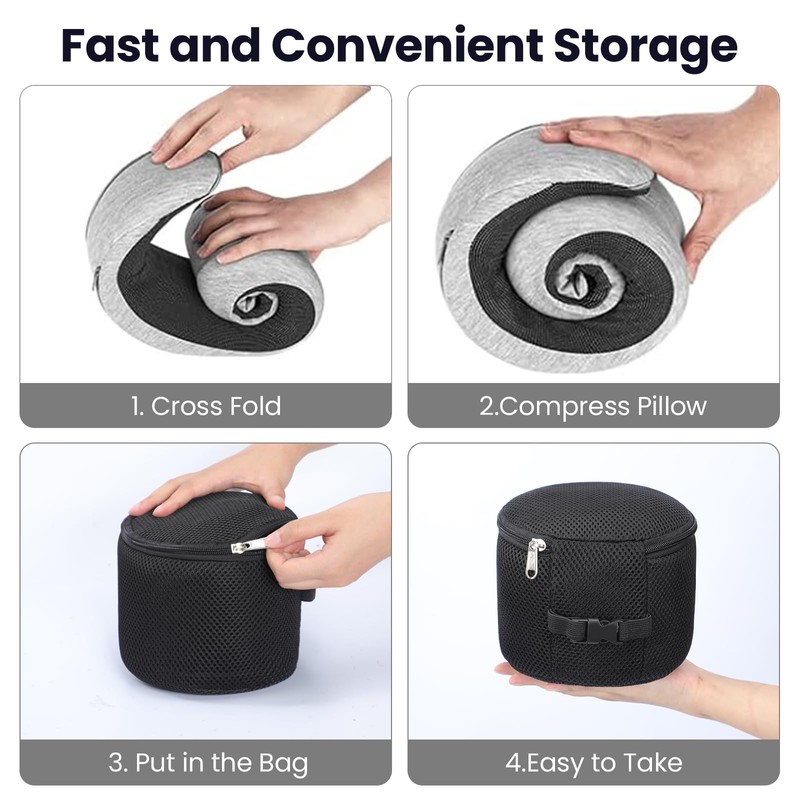 TALLGO Travel Pillow, Best Memory Foam Neck Pillow Head Support