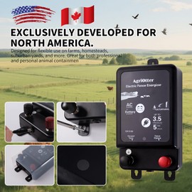 2025 New Tech 2 in 1 Electric Fence Energizer Charger Plug-in & 12V Battery, Waterproof & Safe Wide Coverage Energizer for Farms, Suburban Homes, Gardens, Livestock, Pets & More