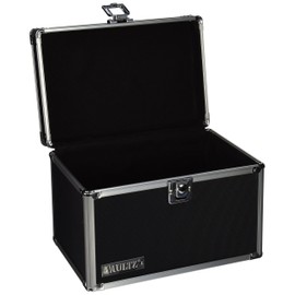 Vaultz Lockable Index Card Holder - Flash Card Organizer for Recipes, Passwords or Studying Holds 550 5x8 Notecards - Index Card Box Study Accessories, Black