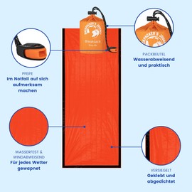 NEW: Backpacker's Journey Bivvy Bag, Ultralight and Waterproof Emergency Sleeping Bag Ideal for Camping, Hiking and Adventures (Orange)