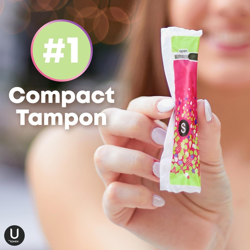 U by Kotex Click Compact Tampons, Super Absorbency, Unscented, 45