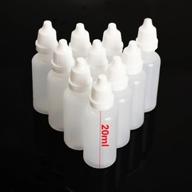 Wowlife Clear 5ml/10ml/8ml/15ml/20ml/30ml/50ml White Plastic Empty Squeezable Dropper Bottles 50 Pcs Eye Liquid Dropper with Caps (20ml)