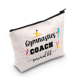 Gymnastics Themed Zip Bag, Gymnastics Trainer, Gift, Gymnastics Trainer, Survival Kit, Bag for Gymnastics, Teachers, Best Trainer Ever, U-Gymnastics Coach, Cosmetic Bag, U-gymnastics coach, Cosmetic