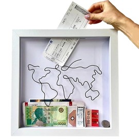 Travel Adventure Archive Shadow Box, 12*12 Inch Concert Shadow Box for Travel Decor Ticket Stub Memory Adventure Archive and Ticket Storage Life in a Shadow Box Travel Frame, Travel Box for Memories