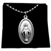 Spanish Version Miraculous Medal, 1 1/8 Inch, 30" Stainless Steel