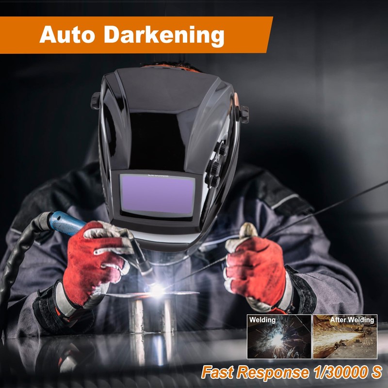 LESOLEIL Automatic Welding Helmet, Solar Large View Welding Mask with