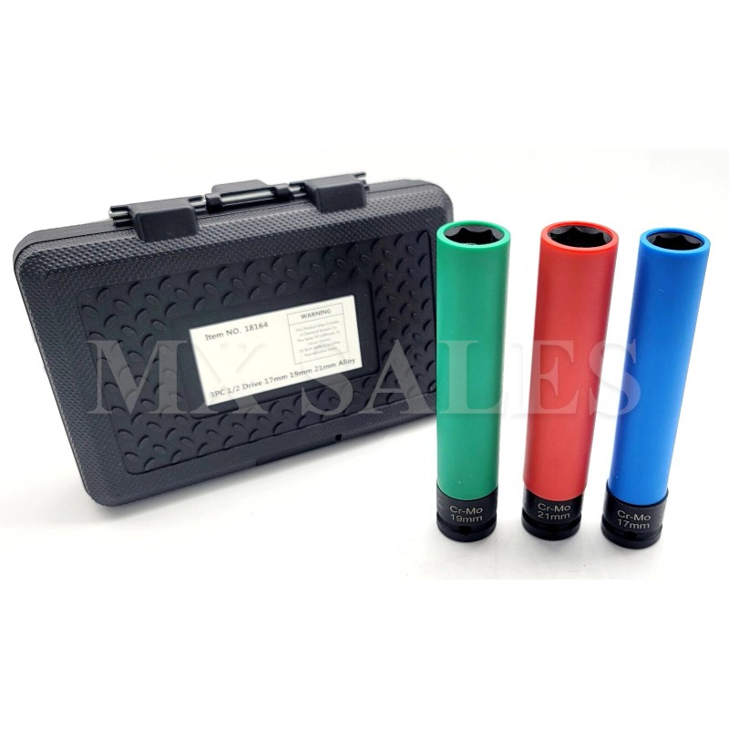 IUS Extra Long 3pc 1/2" DR. THIN WALL WHEEL SOCKET