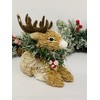 Mezzaluna Gifts Reindeer with Wreath Christmas Festive Ornament (SMALL H