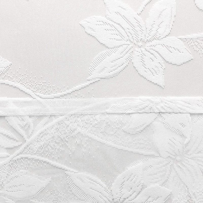 DWCN White Sheer Rod Pocket Curtains - Window Voile Floral