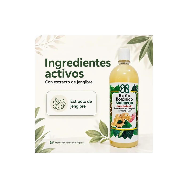 Shampoo Baño Botanico Extracto De Jengibre (crecimiento)1 Lt