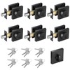 Matte Black Square Single Cylinder Deadbolt Lock, 6 Pack, Home