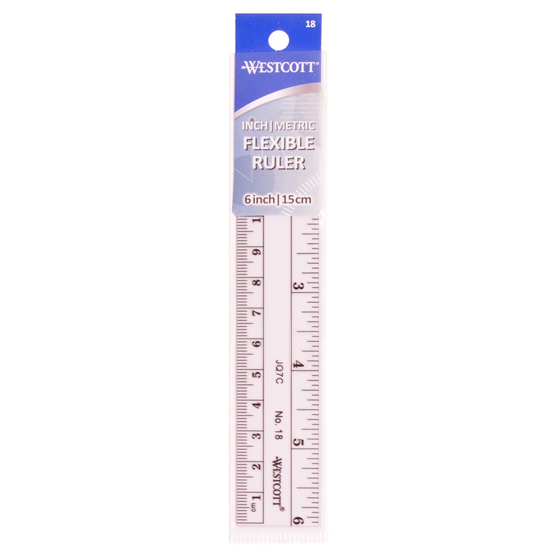 Westcott 6-Inch Flexible Metric Ruler, Clear
