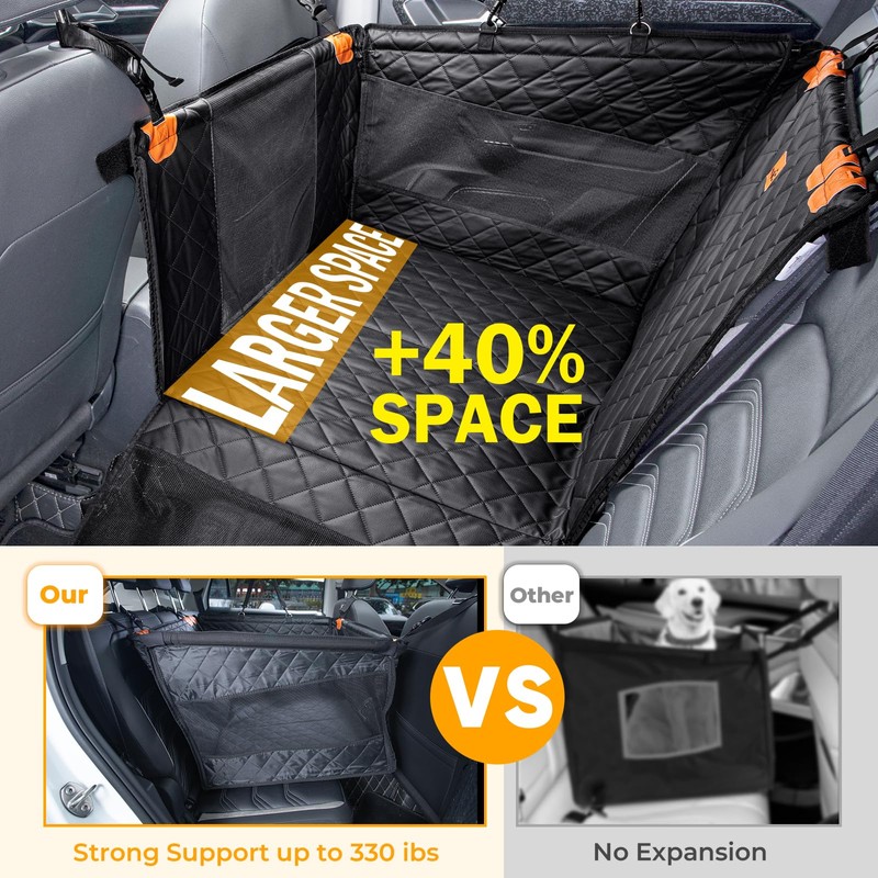 Pecute Dog Car Seat, Back Seat Extender for Dogs, Upgraded