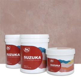 SUZUKA Strato Texture Paint SVL-403, Limewash Effect, Matte Wall - Lime Plaster, Venetian Interior Paint, Primer and Wax Top Coat included, Hazel Wood