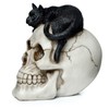 Generisch Skull with Black Cat Skull Gothic Decorative Cat Black