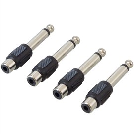 keepdrum ADA050 Audio Adaptor RCA Female to Jack 6.3 mm Pack of 4