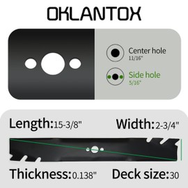 Oklantox 116-6358-03 Lawn Mover Mulching Blades for Toro Timemaster 30'' Deck 21219 21200 21491, Replace for 120-9500-03, 145-4002-03 Lawn Mover Blades for Exmark ECKA30 4 Pack
