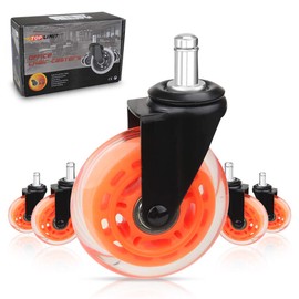 Office Chair Caster Replacement Wheel for Hardwood Floor and Carpet, Heavy Duty Universal Floor Safe Caster Set of 5,Rubber Wheels Office Chair to Replace Office Chair mats,fits 98% Chairs