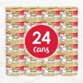 Purina Fancy Feast Grain Free Pate Wet Cat Food, Tender Beef & Chicken Feast - (24) 3 oz. Cans