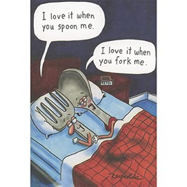 Recycled Paper Greetings Spoon and Fork in Bed Funny/Humorous Valentine's Day Card