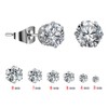XINCHENG 6 Pairs Stainless Steel Hypoallergenic Silver Diamond Stud Earrings