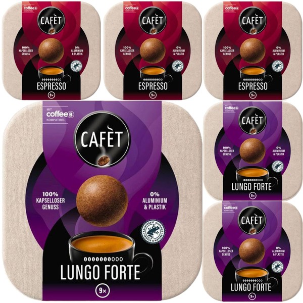 Cafet ESPRESSO and LUNGO FORTE for CoffeeB of 9 Coffee