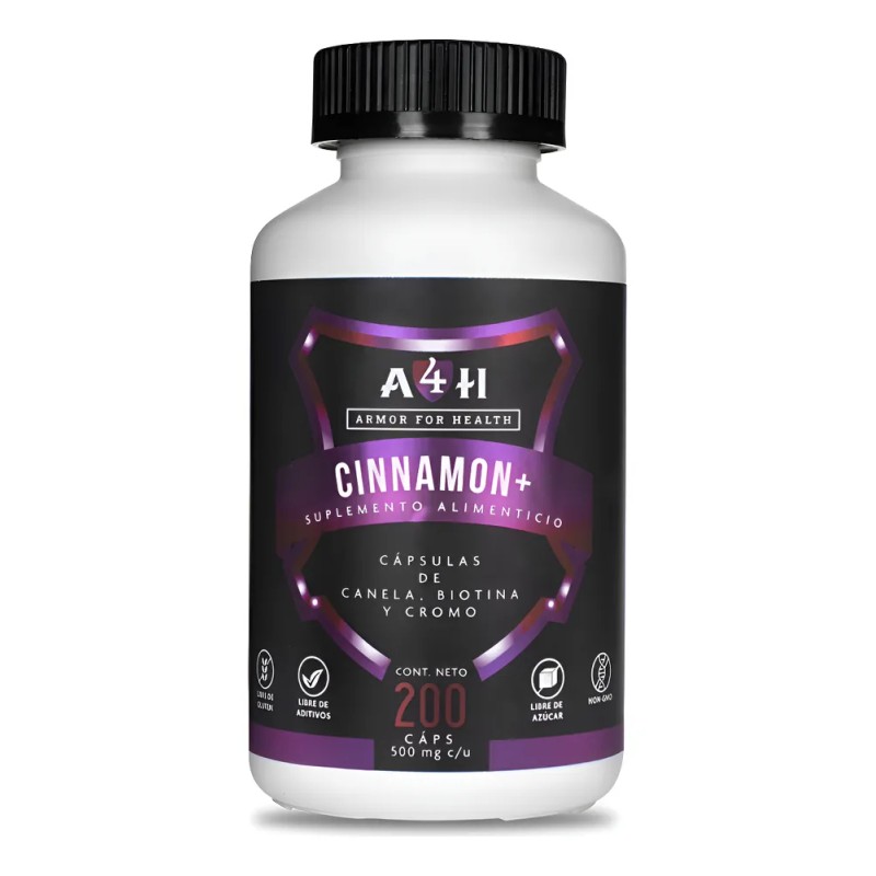 Biotina Picolinato De Cromo Canela 200 Cápsulas 500 Mg A4h