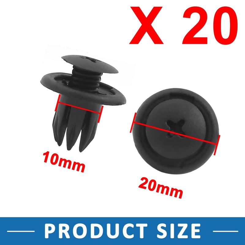 A ABSOPRO Rivet Panel Clip Screw Cap 10 mm Plastic