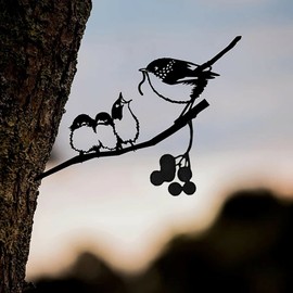RemeeHi Fairy Welcome Ground Stabbing Gardening Garden Object Garden Miscellaneous Goods Plate Iron Plate Interior Garden Decoration Gardening Interior Scandinavian (4 Birds)