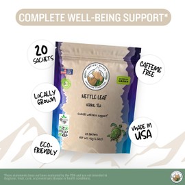 Ancient Paths Nettle Leaf Herbal Tea - Overall Wellness Support Nettle Tea - 100% Pure Dried Nettle Leaves - Energy Booster & Bone Support - Caffeine-Free Tea - USA Grown (20 Sachets)
