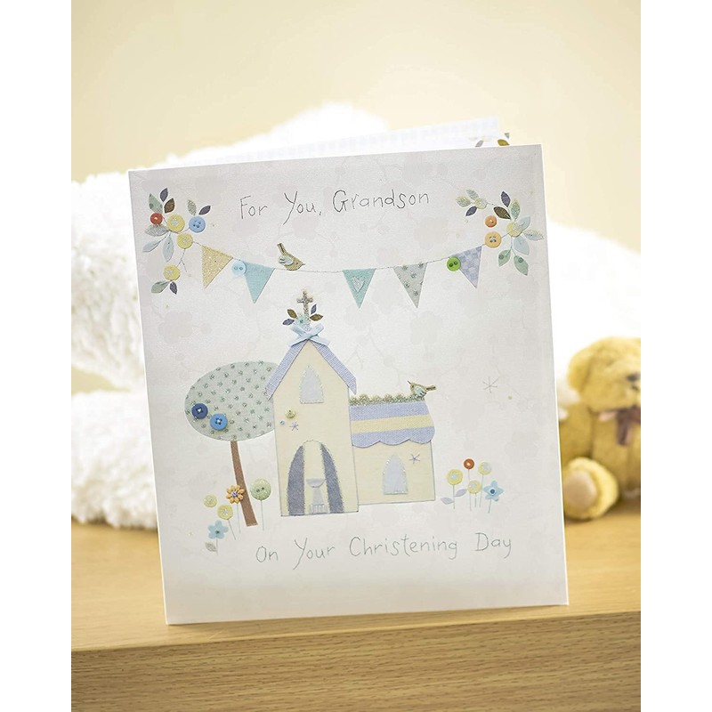 For Grandson On Your Christening Day Card
