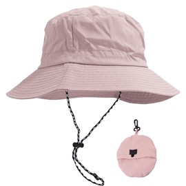 SNONESIY Women's Sun Hat, Foldable Rain Hat, Waterproof Fishing Hat, Fishing Hat, Breathable and Versatile, for Beaches, Swimming Pools, Parks, Camping, Picnics, Outdoor Fishing, pink
